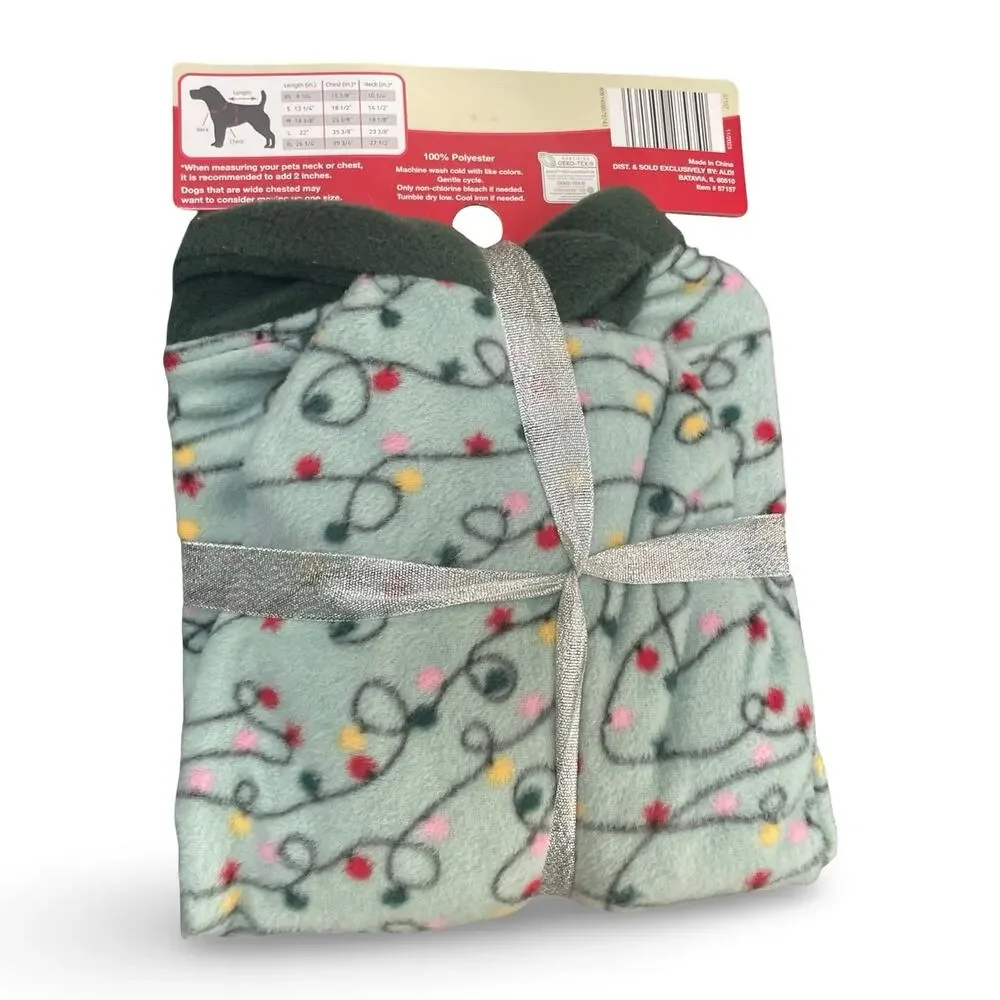 Heart to Tail Christmas Holiday Pet Dog Pajama Medium Green Fleece Beagle NWT